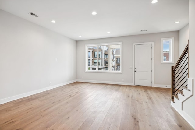 3207B Long Blvd, Nashville, TN 37203 - foyer featuring light wood-type flooring, recessed lighting, visible vents, and stairway
