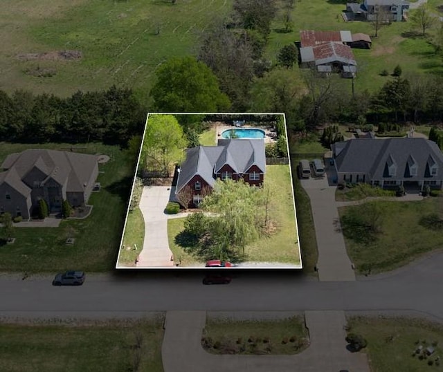 4420 Thoroughbred Ln, Murfreesboro, TN 37127 - aerial overview of property's location featuring property boundaries highlighted