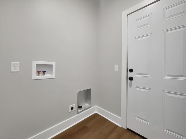 4 Young Branch Rd, Dixon Springs, TN 37057 - laundry area with electric dryer hookup, dark wood finished floors, and washer hookup