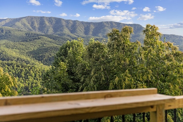 view of mountain feature featuring a view of trees