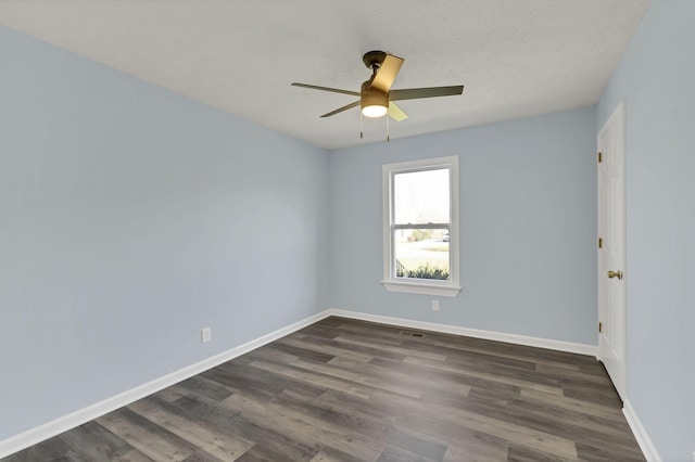 314 Shadowbrook Dr, Smyrna, TN 37167 - unfurnished room with ceiling fan, baseboards, visible vents, and dark wood finished floors