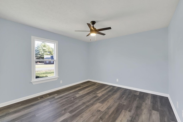 314 Shadowbrook Dr, Smyrna, TN 37167 - empty room with baseboards, a ceiling fan, dark wood-type flooring, and visible vents