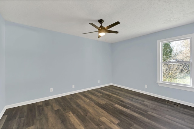 314 Shadowbrook Dr, Smyrna, TN 37167 - empty room with visible vents, baseboards, a ceiling fan, and dark wood-style floors
