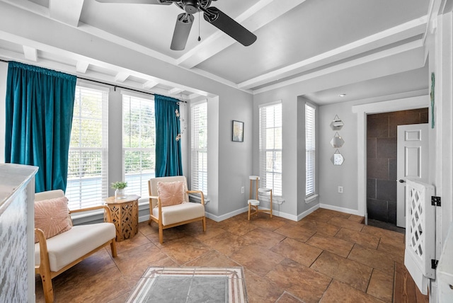 580 Mountain View Dr, Clarksville, TN 37043 - sitting room featuring a healthy amount of sunlight, ceiling fan, and baseboards