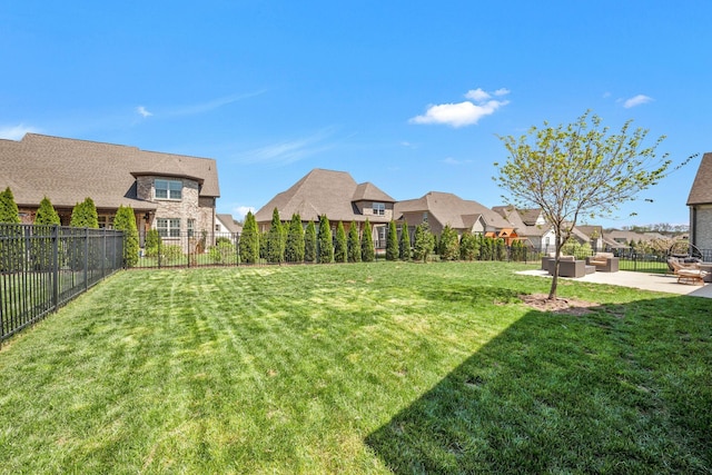 1009 Alpaca Dr, Spring Hill, TN 37174 - view of yard featuring a fenced backyard, a residential view, and a patio area