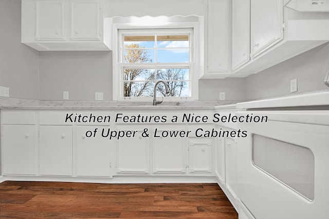 216 Belding Dr, Nashville, TN 37214 - kitchen with white cabinets and dark wood-style flooring