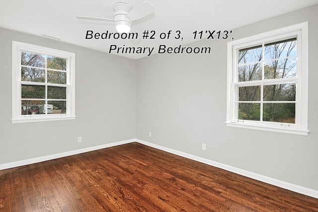 216 Belding Dr, Nashville, TN 37214 - spare room with ceiling fan, baseboards, and dark wood finished floors