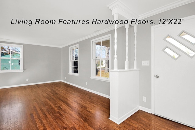 216 Belding Dr, Nashville, TN 37214 - interior space with baseboards, ornamental molding, and wood finished floors