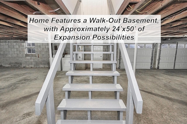 216 Belding Dr, Nashville, TN 37214 - stairs featuring washer / dryer