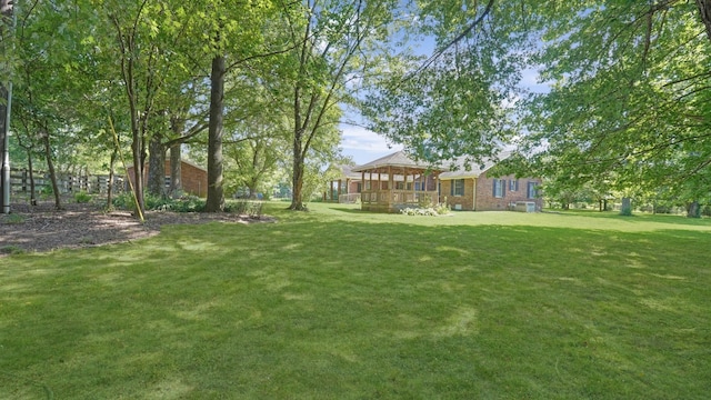 view of yard featuring a gazebo