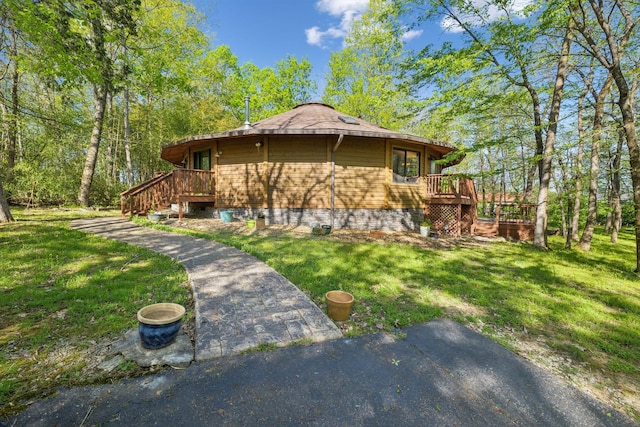 3055 Smith Springs Rd, Antioch, TN 37013 - view of side of property with a yard and a wooden deck