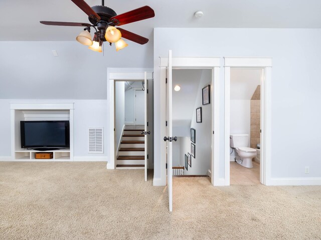1698 Burke Hollow Rd, Nolensville, TN 37135 - interior space featuring ceiling fan, baseboards, carpet, and visible vents