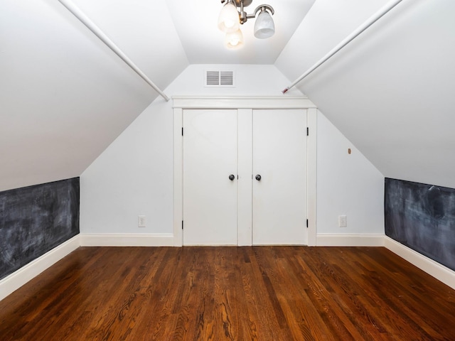 1698 Burke Hollow Rd, Nolensville, TN 37135 - bonus room featuring visible vents, baseboards, wood finished floors, and lofted ceiling
