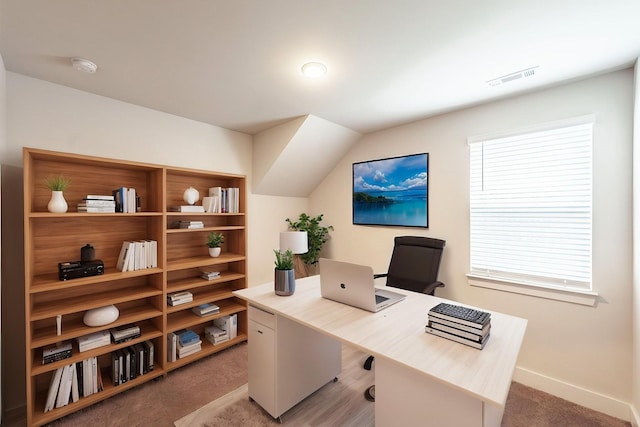 224 Griffin Ln, Gallatin, TN 37066 - office area featuring light carpet, baseboards, visible vents, and plenty of natural light