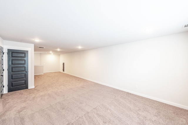 224 Griffin Ln, Gallatin, TN 37066 - finished below grade area featuring visible vents, baseboards, recessed lighting, and carpet flooring