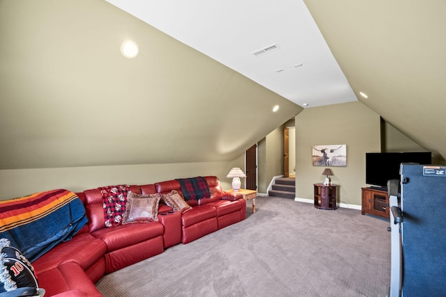 113 St Charles Way, Gallatin, TN 37066 - carpeted home theater room featuring vaulted ceiling and baseboards