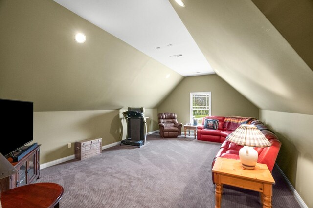 113 St Charles Way, Gallatin, TN 37066 - living area featuring carpet flooring, lofted ceiling, and baseboards