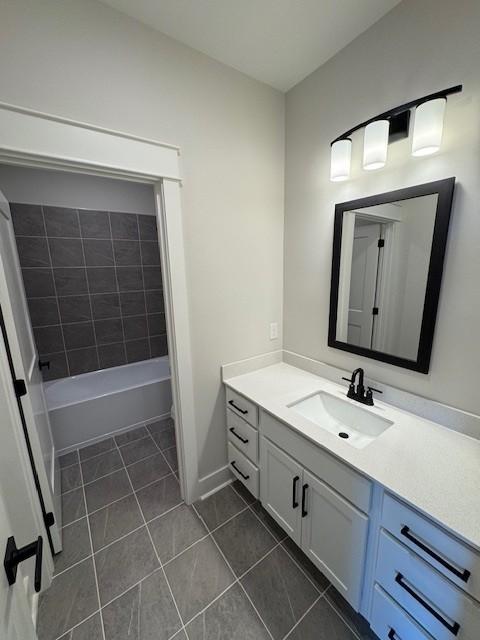 5818 Willoughby Way, Murfreesboro, TN 37129 - bathroom with vanity, tile patterned flooring, and shower / bath combination