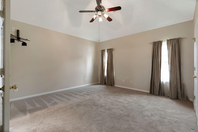 1528 Anthony Way, Mount Juliet, TN 37122 - empty room with a ceiling fan, carpet, vaulted ceiling, and baseboards