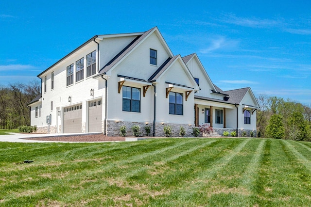 3050 Horn Springs Rd, Lebanon, TN 37087 - modern farmhouse style home with a front yard and a garage