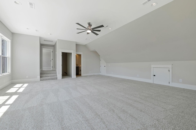 3050 Horn Springs Rd, Lebanon, TN 37087 - bonus room with light carpet, ceiling fan, baseboards, and vaulted ceiling