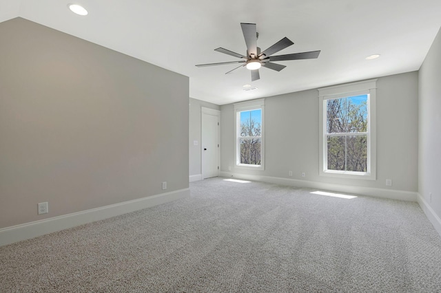 3050 Horn Springs Rd, Lebanon, TN 37087 - spare room featuring ceiling fan, baseboards, recessed lighting, and carpet floors