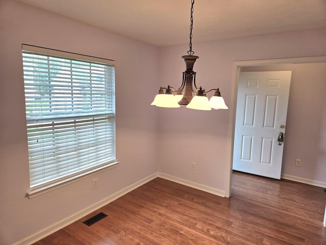 307 Parrish Cres, Mount Juliet, TN 37122 - unfurnished dining area with dark wood-style flooring and a chandelier