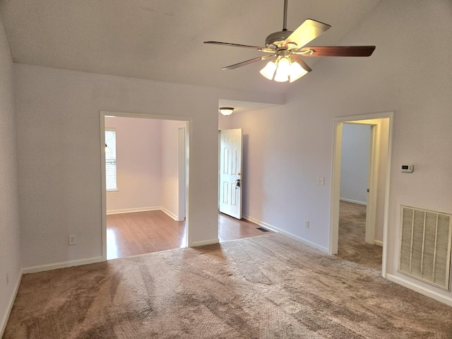 307 Parrish Cres, Mount Juliet, TN 37122 - carpeted empty room with a ceiling fan and vaulted ceiling