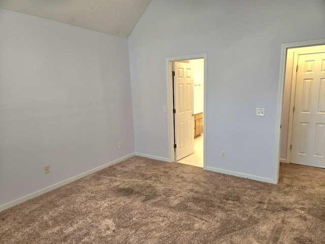 307 Parrish Cres, Mount Juliet, TN 37122 - unfurnished bedroom featuring carpet, ensuite bathroom, and high vaulted ceiling