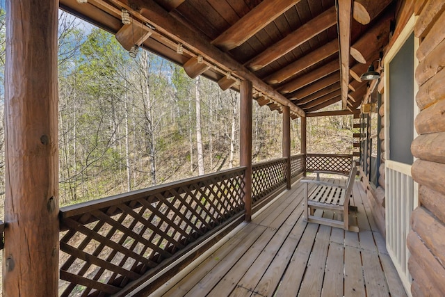 view of wooden deck