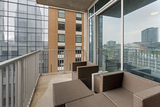balcony featuring a view of city