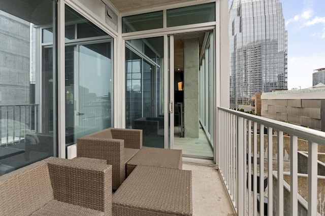 balcony with a city view