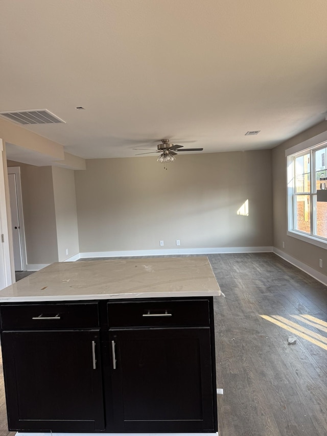 170 Cardinal Crk, Clarksville, TN 37040 - kitchen featuring dark cabinetry, open floor plan, wood finished floors, and light countertops
