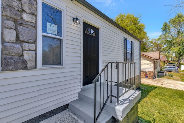 4817 Terragon Trl, Antioch, TN 37013 - entrance to property with a lawn and stone siding