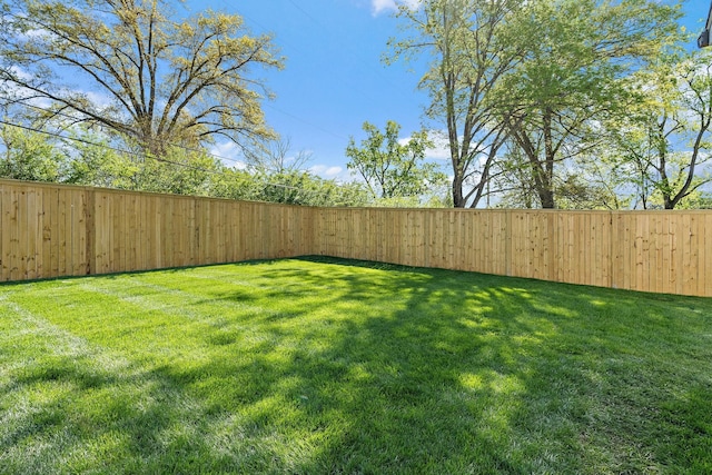 view of yard featuring a fenced backyard