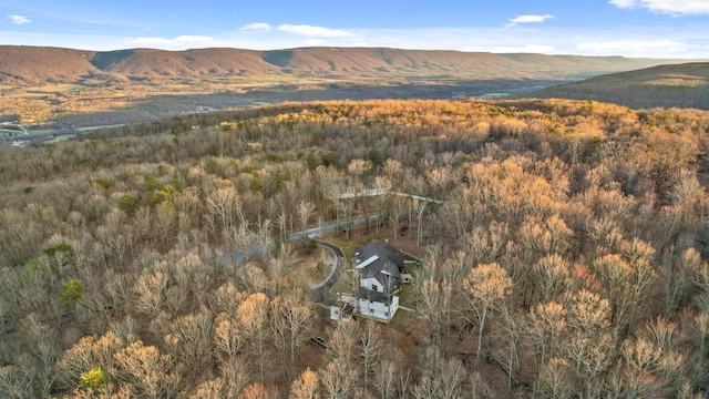 property view of mountains featuring a view of trees