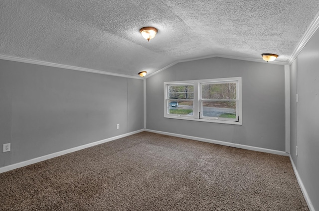 1425 Wesley Rd, Bon Aqua, TN 37025 - additional living space featuring a textured ceiling, baseboards, lofted ceiling, and carpet floors