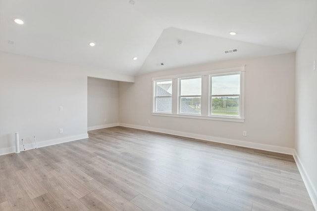 7930 Pine St, Fairview, TN 37062 - spare room featuring visible vents, baseboards, light wood-style flooring, and lofted ceiling