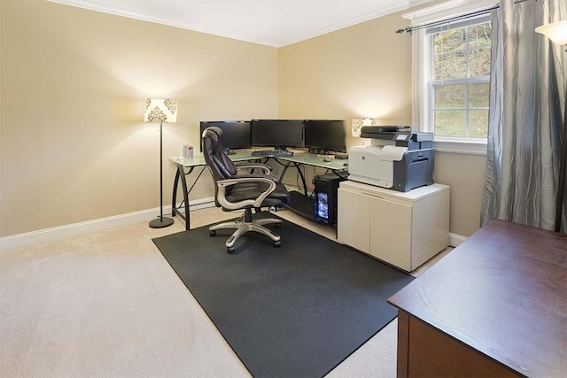 4712 Miners Cv, Antioch, TN 37013 - carpeted office space featuring crown molding and baseboards