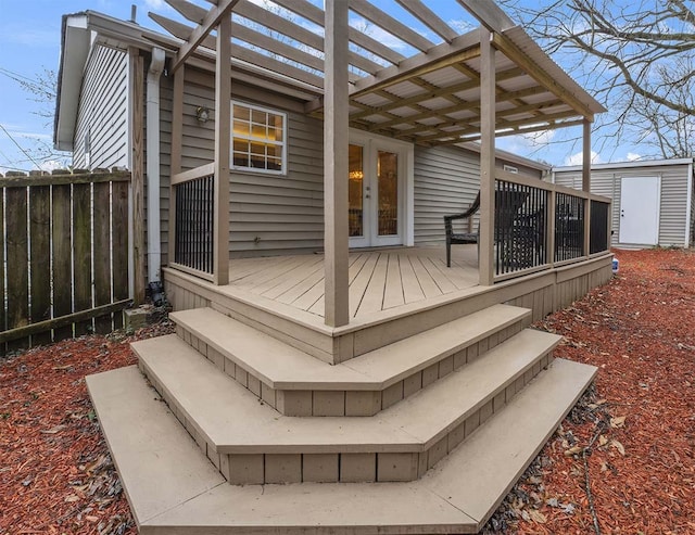4712 Miners Cv, Antioch, TN 37013 - deck featuring a pergola, french doors, and fence