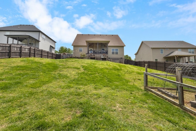 view of yard featuring fence