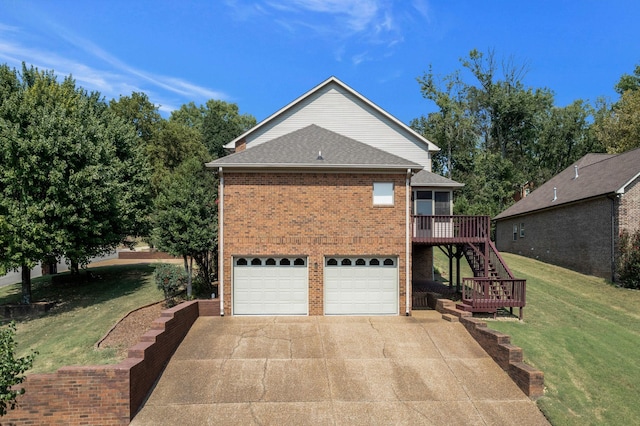 101 Christina Ct, Goodlettsville, TN 37072 - view of front of home featuring stairway, a front lawn, brick siding, an attached garage, and driveway