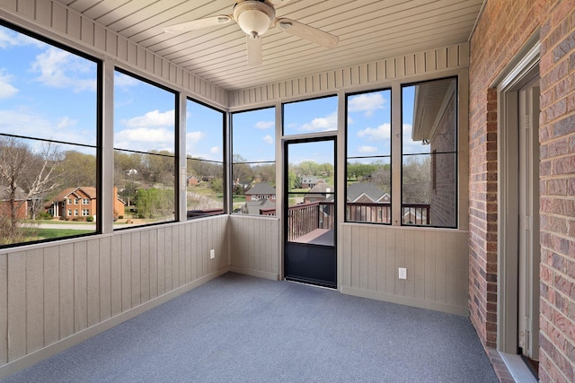 101 Christina Ct, Goodlettsville, TN 37072 - unfurnished sunroom featuring ceiling fan and a residential view
