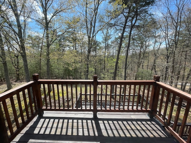1041 High Meadow Dr, Spencer, TN 38585 - wooden deck featuring a wooded view