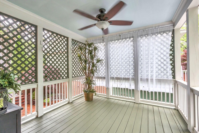 234 Myles Manor Ct, Franklin, TN 37064 - unfurnished sunroom featuring a ceiling fan