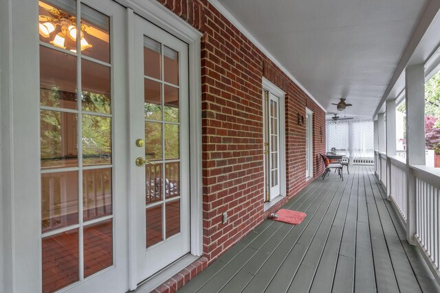 234 Myles Manor Ct, Franklin, TN 37064 - wooden terrace featuring french doors and covered porch