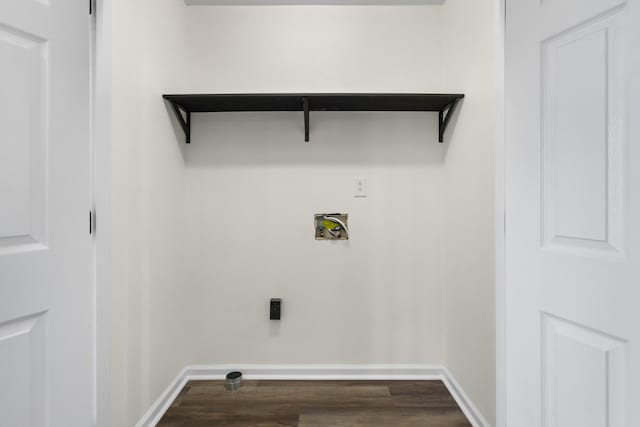 438 Pacific Ave, Oak Grove, KY 42262 - washroom with dark wood-type flooring, laundry area, baseboards, and hookup for a washing machine