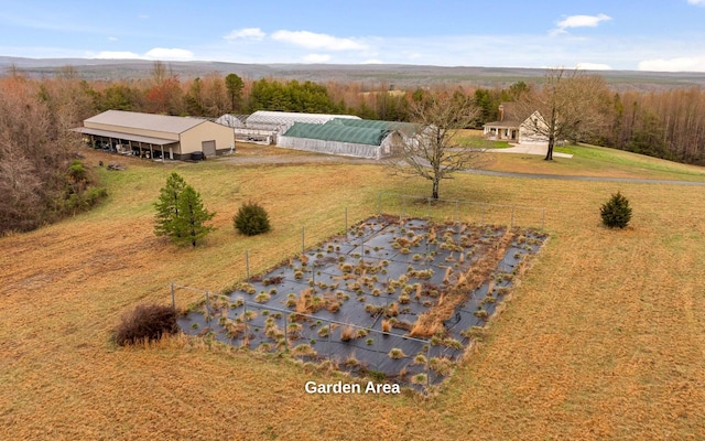drone / aerial view featuring a rural view