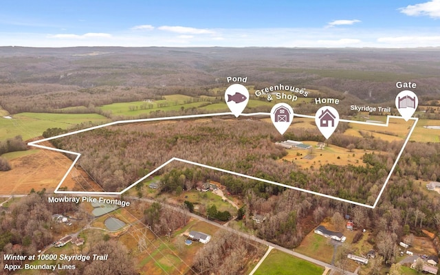 10600 Skyridge Trl, Soddy Daisy, TN 37379 - view of rural area featuring property boundaries highlighted
