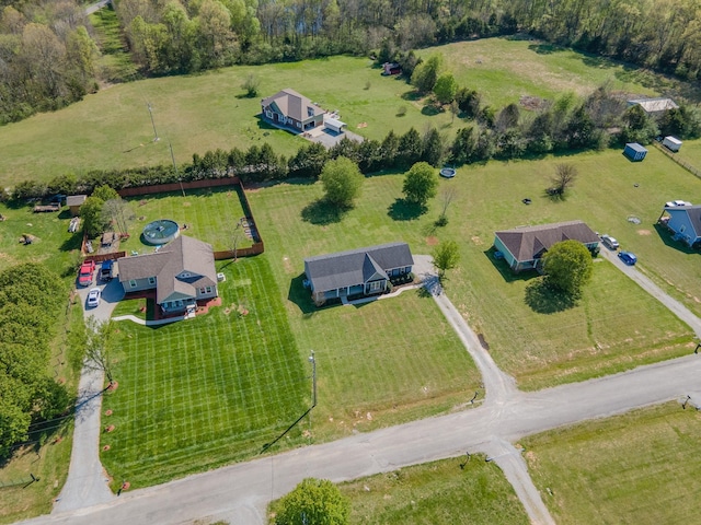 aerial view featuring a rural view